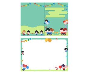 운동회 2단 초대장(순서지)(문구없음)