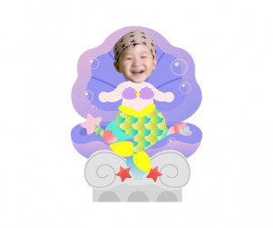 보라 조개에 앉아 있는 인어 합성이미지(여아)