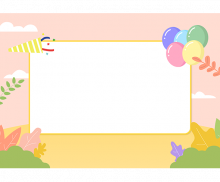 입학식 풍선 폭죽 배경 (문구 없음)