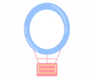 연파랑 열기구 가랜드