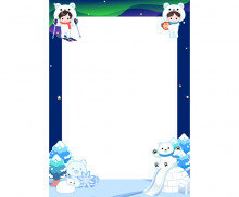 이글루 북극곰 겨울 테두리