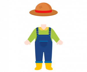 밀짚모자 쓴 농부 합성이미지