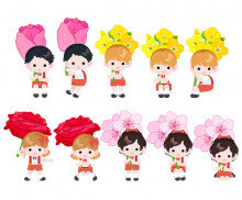 꽃 들고 있는 아이