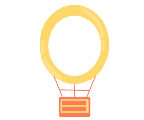 노랑 열기구 가랜드