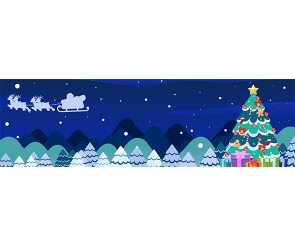 Merry Christmas 트리 가로 배너(문구없음)