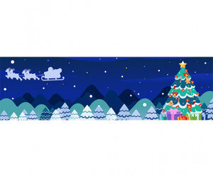 Merry Christmas 트리 가로 배너(문구없음)