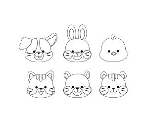 동물 얼굴 색칠모음