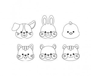동물 얼굴 색칠모음