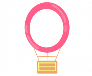 진분홍 열기구 가랜드