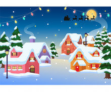 겨울 마을 배경