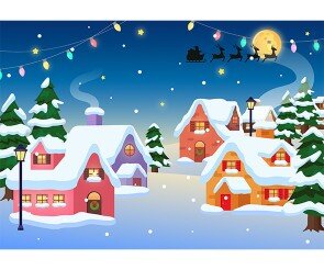 겨울 마을 배경