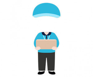 택배기사 합성이미지