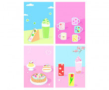 꽃잎 카페 광고 포스터(문구없음)