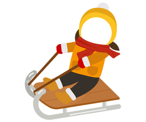 썰매타는 아이 합성이미지