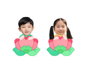 꽃 속에 있는 아이 합성이미지