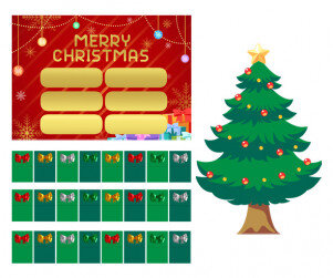 [개별도안] 크리스마스 트리 뽑기판