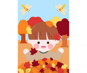 가을 낙엽 표지(남아)