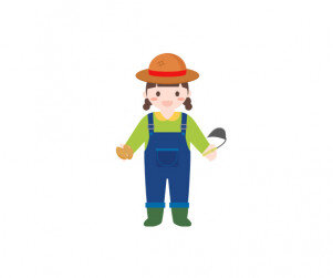 감자 캐는 아이 (여아)