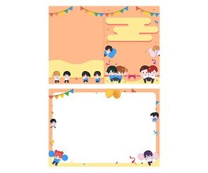 운동회 2단 초대장(순서지)(문구없음)