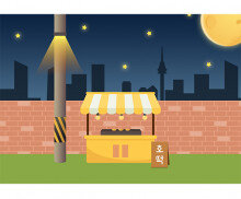 호떡 포장마차 배경