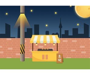 호떡 포장마차 배경