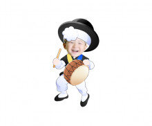 사물놀이 하는 아이 합성이미지 (북)