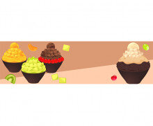 시원달콤한 팥빙수 가로 배너(문구없음)