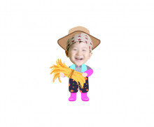 벼 들고 있는 농부 합성이미지