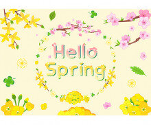 Hello Spring 꽃 배경
