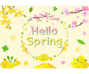 Hello Spring 꽃 배경