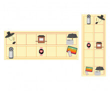 옛날 물건, 현대 물건 원고지 레터링(문구없음)