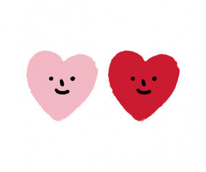 빨강,분홍 하트