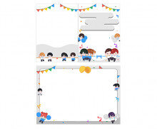 운동회 2단 초대장(순서지)(문구없음)