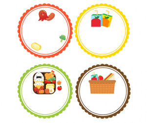 소풍 도시락 라벨 4종