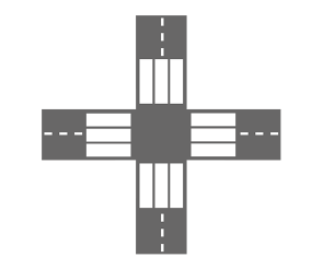 횡단보도 있는 사거리 도로