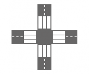 횡단보도 있는 사거리 도로