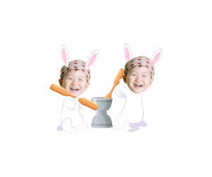 방아 찍는 달토끼 합성이미지