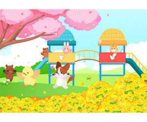 놀이터 봄 배경