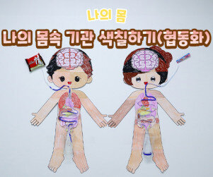 나의 몸속 기관 색칠하기(협동화)