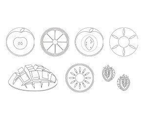 과일 색칠 모음(단면)