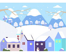 겨울 마을 배경