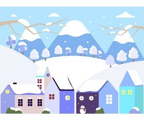 겨울 마을 배경