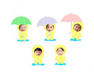 우비 입은 아이 합성이미지