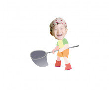 뜰채든 아이 합성이미지