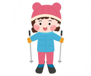 스키 타는 여아