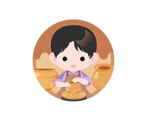 도자기 만드는 아이 라벨(남아)