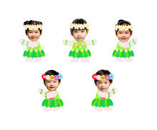 훌라춤 추는 아이 합성이미지