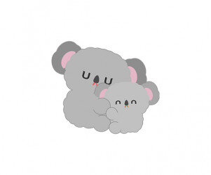 아기 코알라와 엄마 코알라