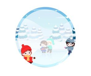 겨울 호수 스케이트장 라벨