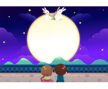 한가위 소원비는 배경(가로)